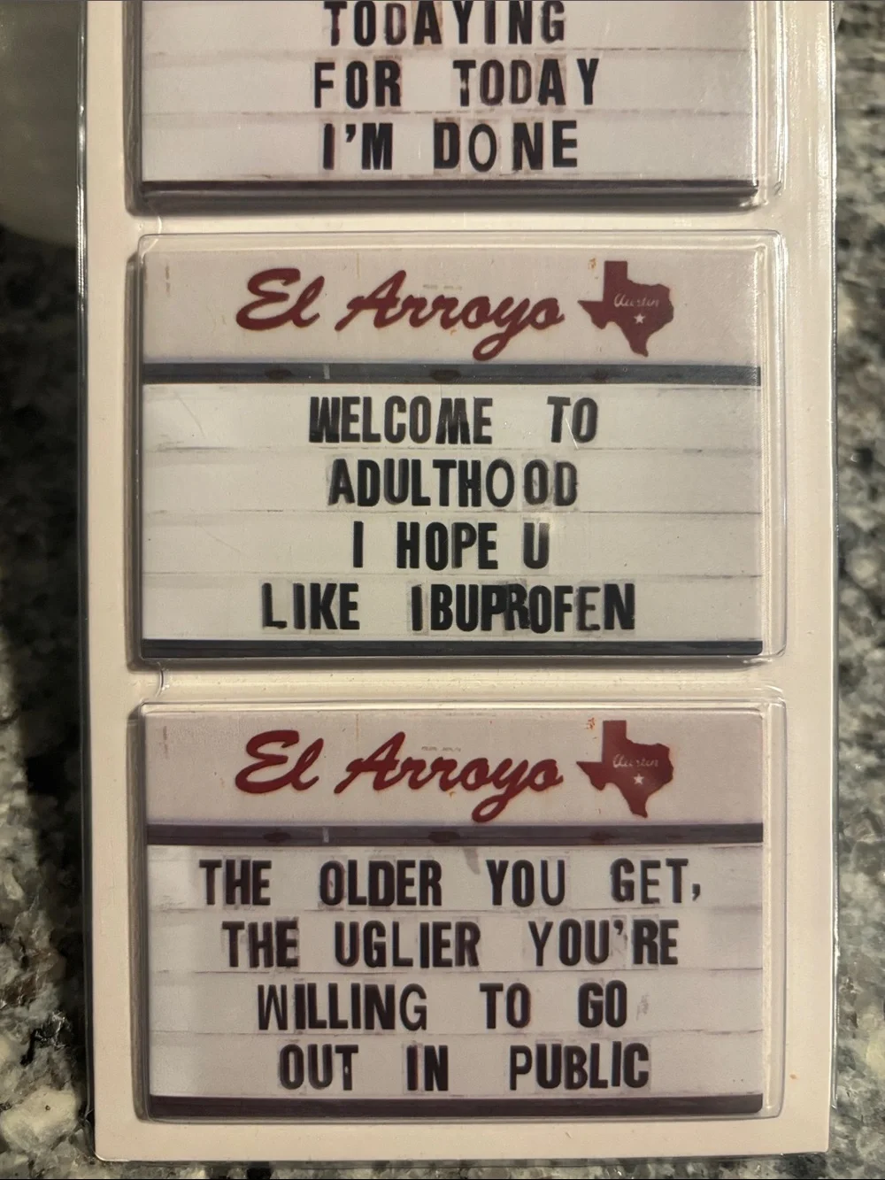 El Arroyo Set of 3 Funny Quote Magnets - This Is Adulting